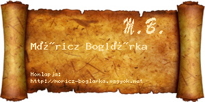 Móricz Boglárka névjegykártya